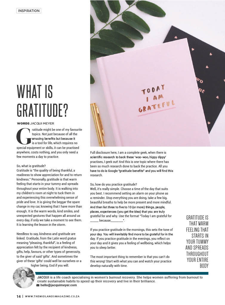 The Midlands Magazine gratitude article